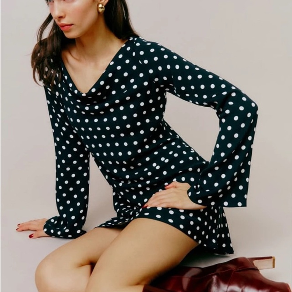Reformation Pike Dress in Polka Dot